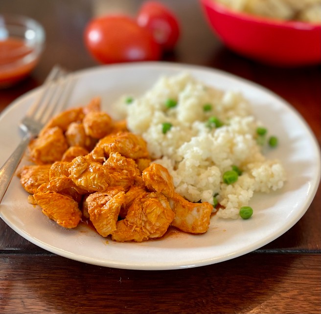 Buffalo Style Chicken with a Parmesan Risotto
