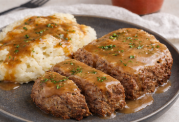 Beef Meatloaf with Potato Cauli Mash