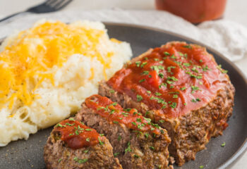 Beef Meatloaf w/Potato-Cauli Mash