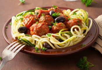 Low Carb Meatballs and Zucchini Noodles