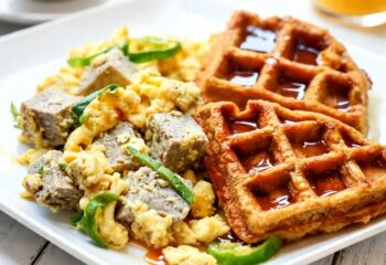 Sausage Scramble With Waffles